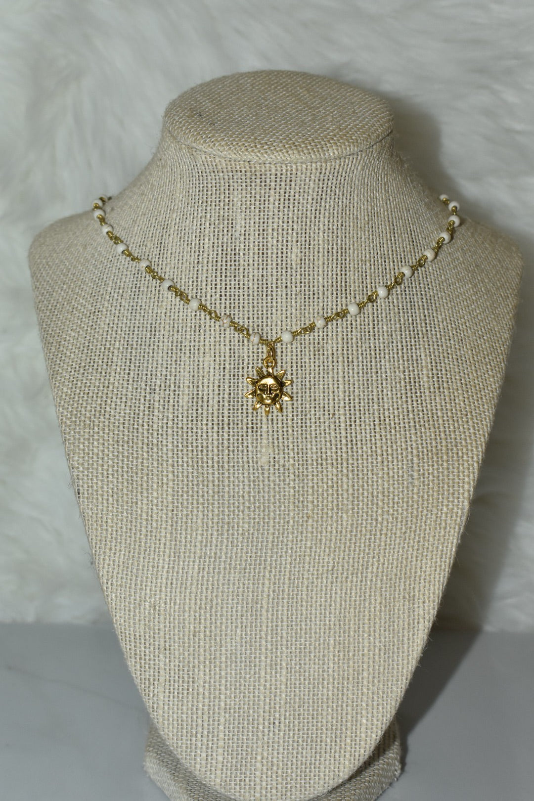 sunshine rosary necklace howlite